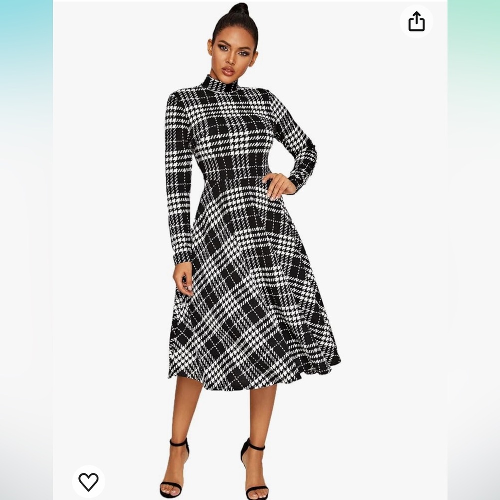 Long sleeve mock neck a-line dress size L